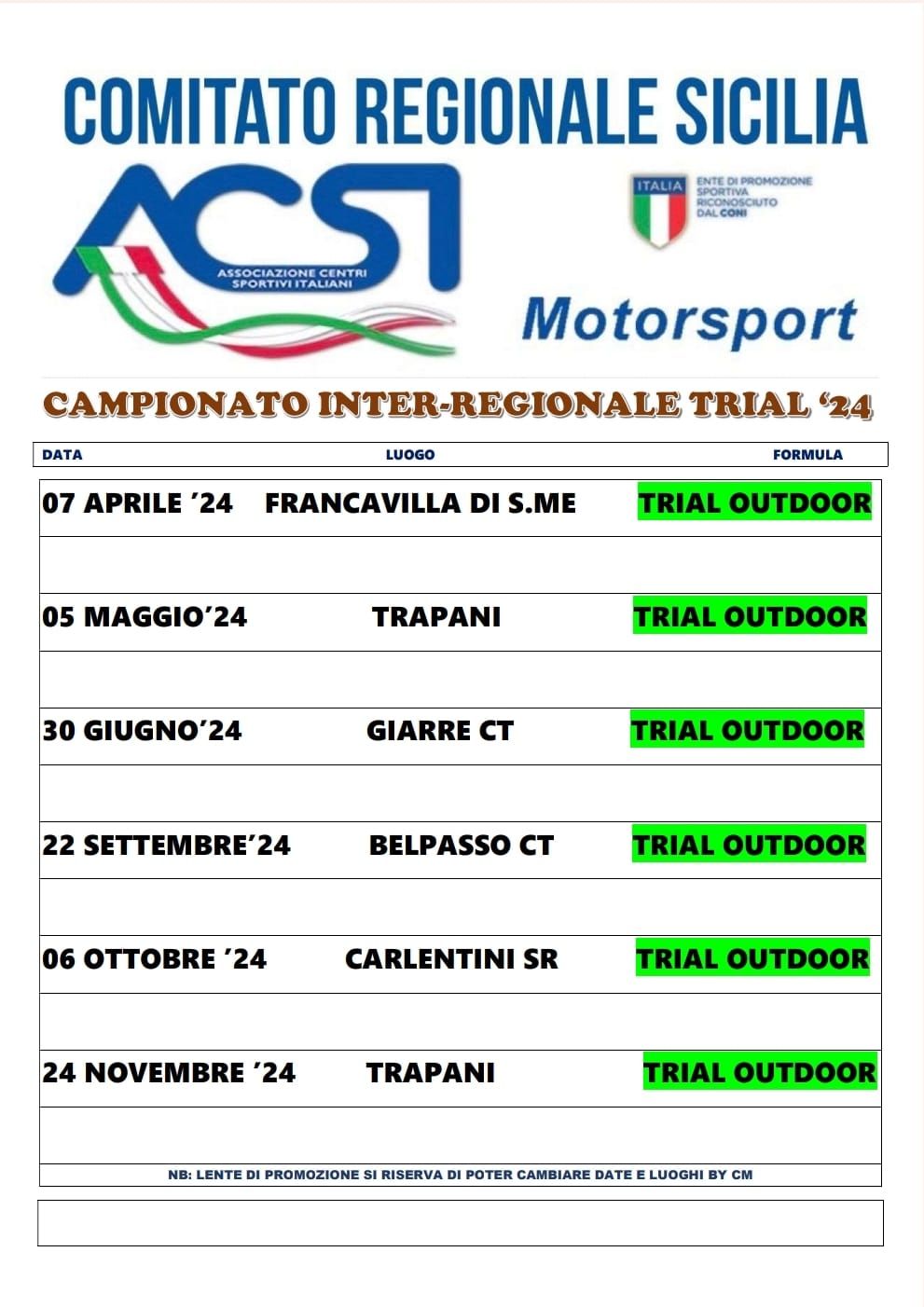 CAMPIONATO INTERREGIONALE TRIAL