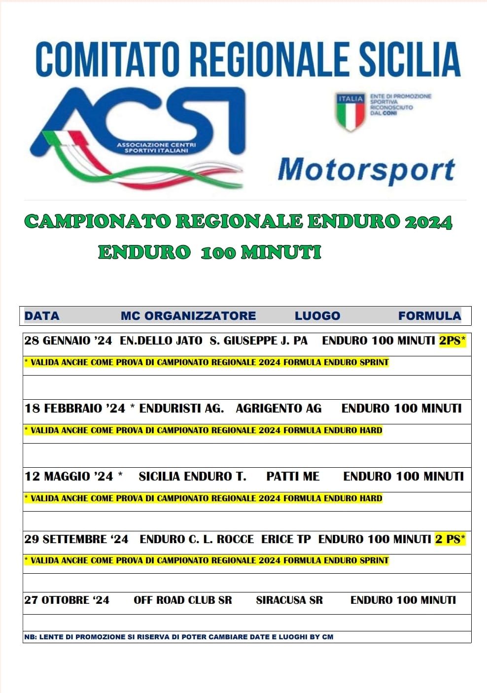 CAMPIONATO REGIONALE ENDURO 100 MINUTI